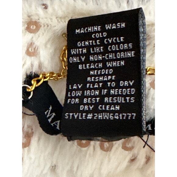 MASON THOMAS Faux Fur Gold Sequenced Evening Jacket M Holiday Glam Mob Wife - Picture 10 of 14